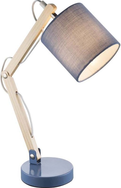 Etc-shop - Tisch Leuchte Holz Gelenk Wohn Zimmer Beleuchtung Lese Beistell Lampe blau