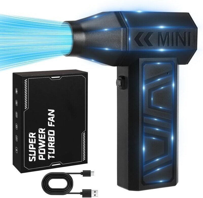 Druckluftgebläse mit 100.000 U/min für Reinigungszwecke, wiederaufladbares, kabelloses Mini-Gebläse mit stufenloser Dreh...