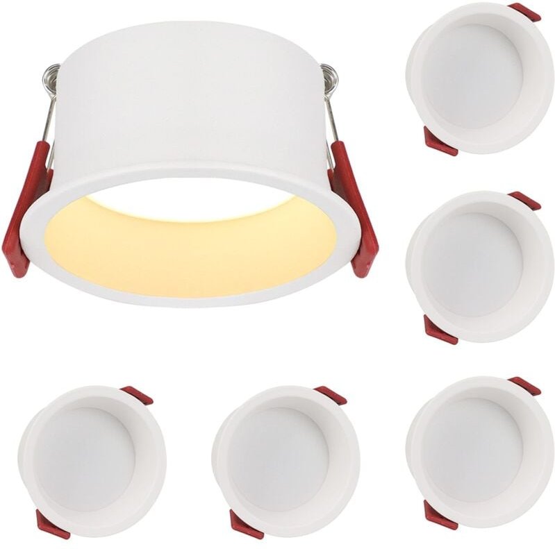 GBLY 5er LED Einbaustrahler Einbauleuchten Badezimmer - 3000K Warmweiß Badlampe Deckenspots Einbauspots 5W IP44 LED Badl...