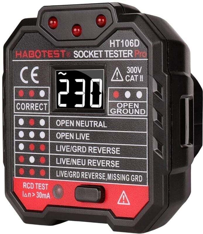 Steckdosentester, SP-Cow Neue erweiterte Spannungsanzeige DRC 48-250 V Steckdose, automatischer Strompolaritätsspannungs...