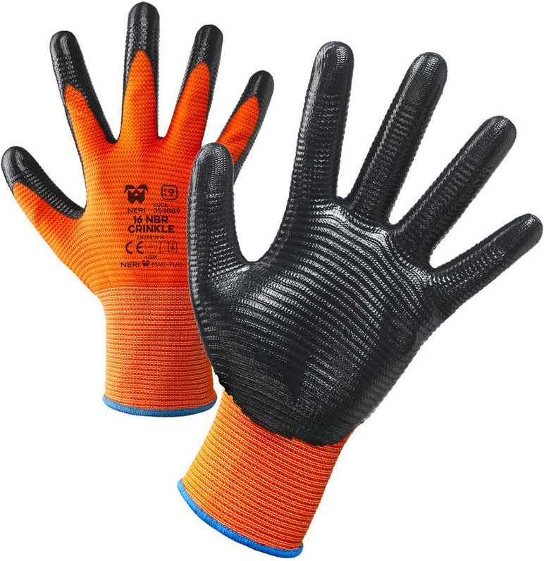 Thumbnail - 16 nbr Crinkle orange Schutzhandschuhe - 8 (m) - Neri