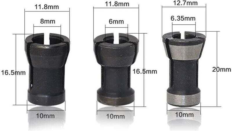 6-teilige Betterlife HSS-Spannfutterköpfe, Konverteradapterkopf für Bohrmaschinen, Graviermaschinen, für Spannzangenhalt...
