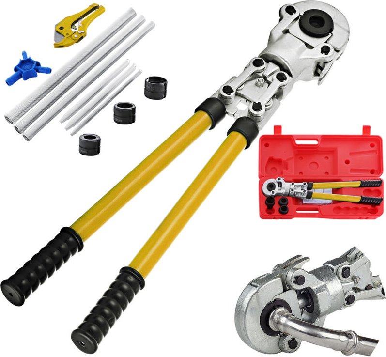 Presszange th 16, th 20, th 26, th 32, Crimpzange Presszange ø 16-32 m, Rohrpresszange Gelb, Stahl Quetschzange mit Ergo...