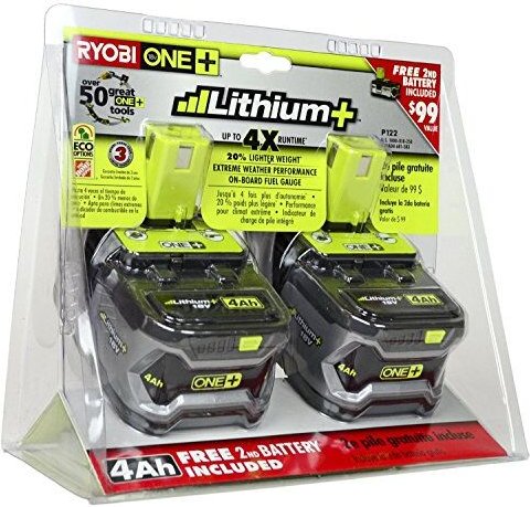 Ryobi - RB18L40 2 Batterien 18V one+ 4,0 Ah Ladeanzeigen