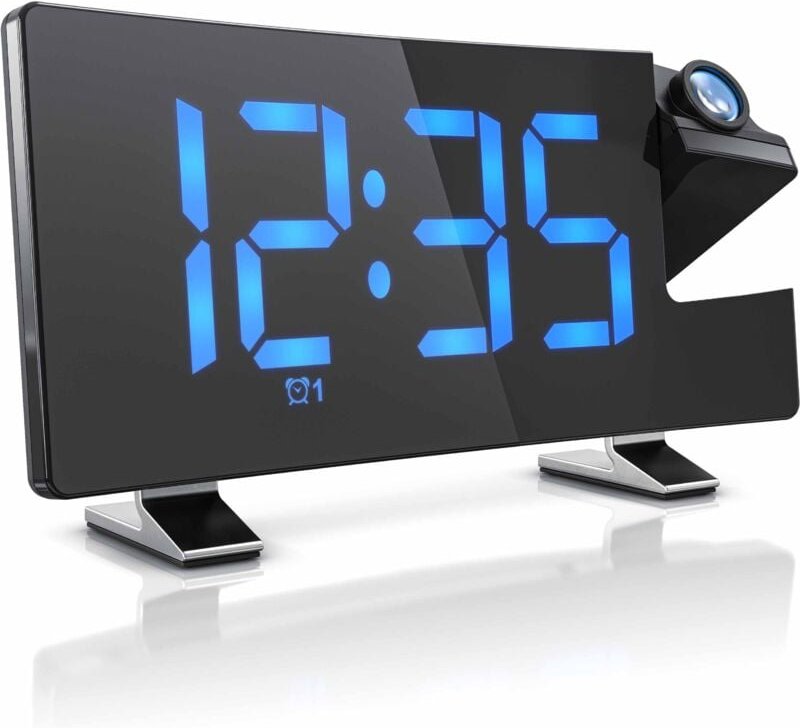 Brandson - Projektionswecker, Projektions Radio Wecker digital - Dimmer - Snooze - 15 Radiospeicher