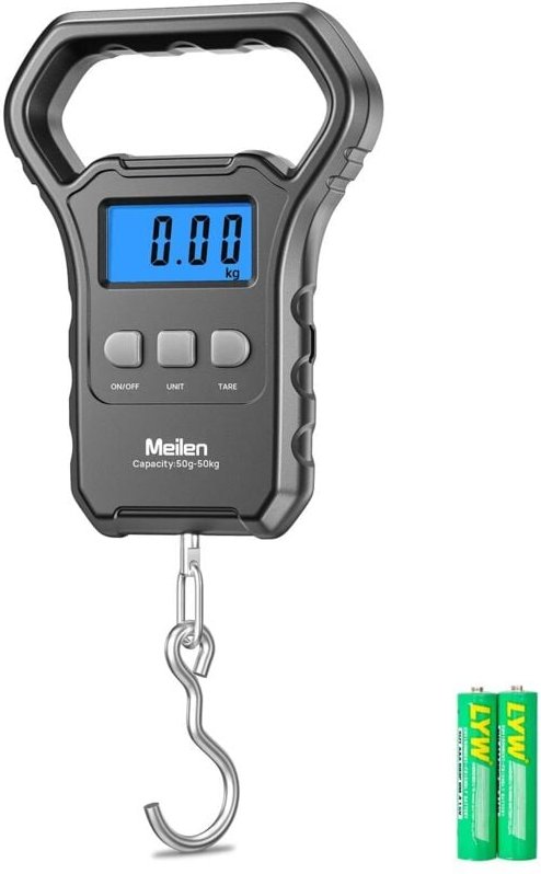 Ccykxa - Angelwaage, 110 lb/50 kg Hängegepäckwaage mit hintergrundbeleuchtetem LCD-Display, für Koffer mit großem Griff,...
