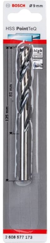 Thumbnail - Bosch - hss PointTeQ Metallbohrer DIN338, Ausführung: 9,0mm, 1er ve, 2608577173