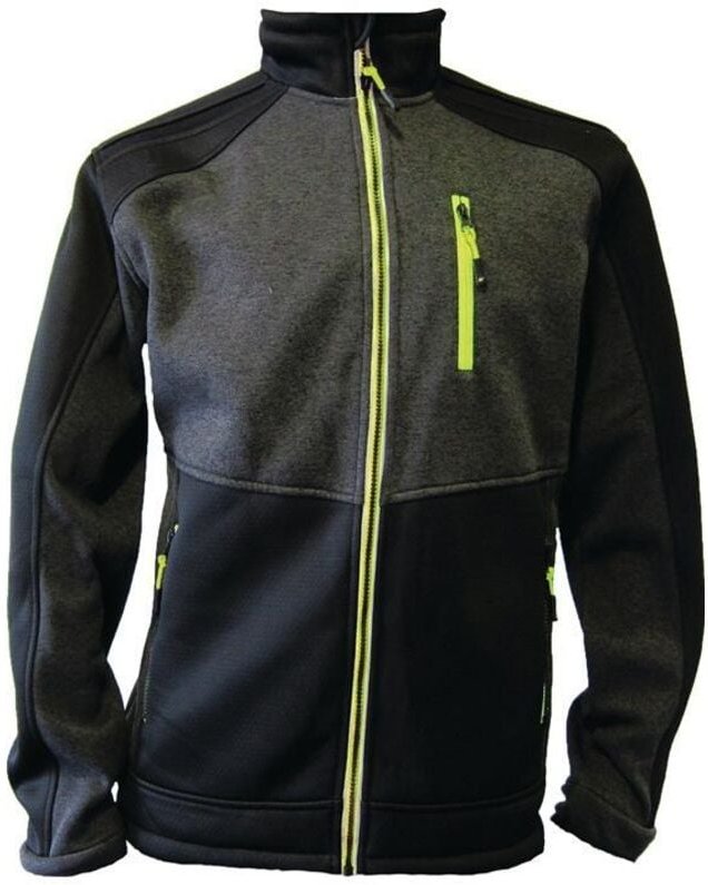 Strickfleecejacke Größe l dunkelgrün/schwarz/lime