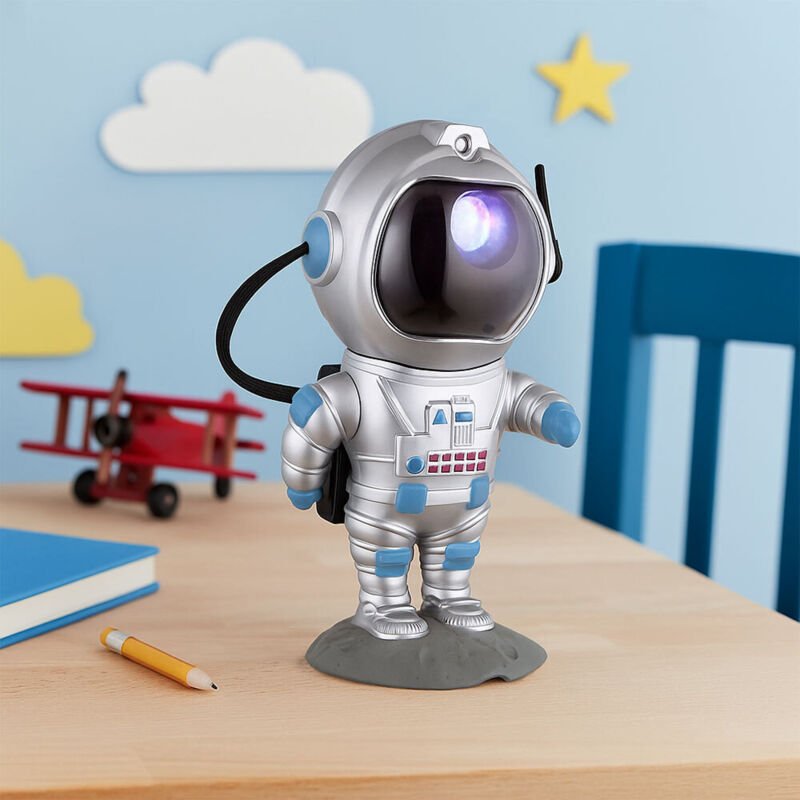 Globo Lighting - Tischlampe Tischleuchte Kinderlampe Astronaut Spielzimmer rgb Farbwechsel usb grau led, Kunststoff, h 2...