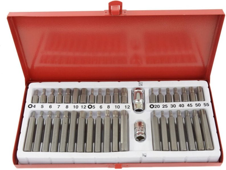 Bits-Set Imbus Spline Torx 1/2 3/8 Crv 40-Tlg. Werkstatt
