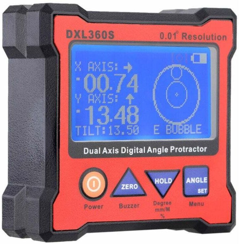 DXL360S Digitaler Winkelmesser mit zwei Achsen und 5-seitiger Magnetbasis, hochpräzise Wasserwaage mit zwei Achsen und d...