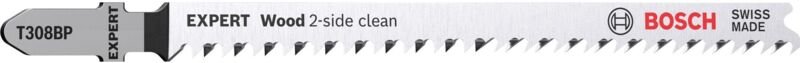 Bosch EXPERT ‘Wood 2-side clean’ T 308 BP Stichsägeblatt, 3 Stück