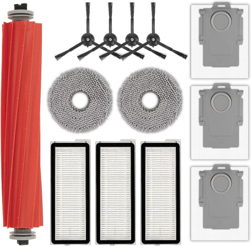 (13-teilig) Qrevo S Ersatzteile kompatibel mit Roborock Qrevo S, Qrevo Pro, Qrevo MaxV und Qrevo Plus: 1 Rollbürste, 4 s...