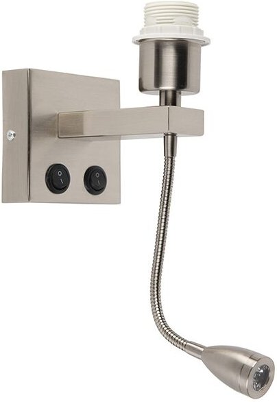 Moderne Wandleuchte Stahl mit Flexarm - Brescia Combi