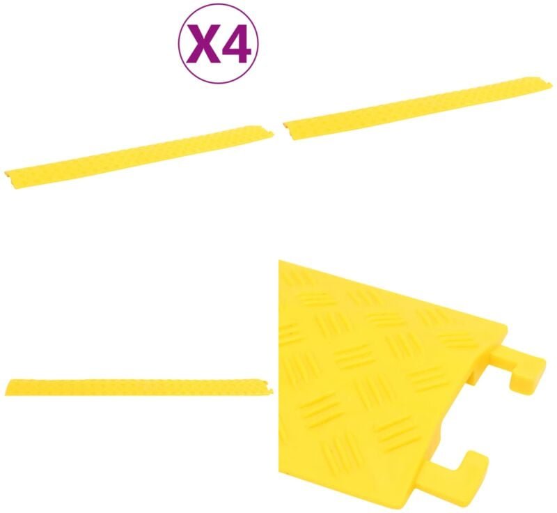 Vidaxl - Kabelbrücken 4 Stk. 98,5 cm Gelb - Kabelschutzrampe - Kabelschutzrampen - Home & Living