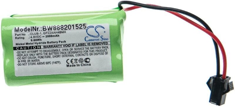 Vhbw - 1x Akku Ersatz für Clulite B24, FAN-1, CLUB-1, GP22AAH4BMX, GP13AAH4BMX, INT-1 für Taschenlampe Kopflampe (2000 m...