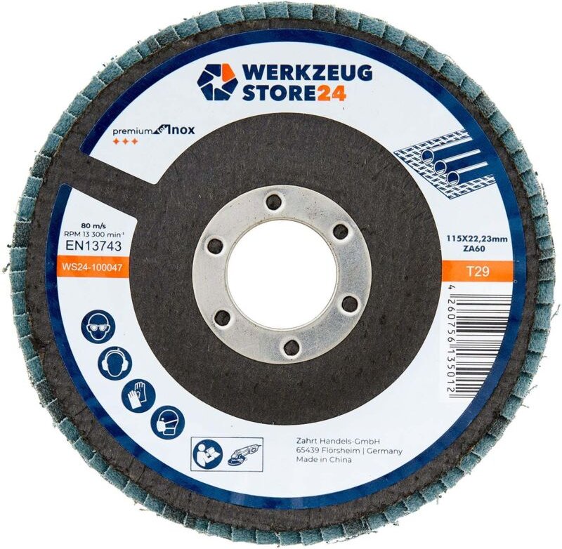 Ws24 - 10x Lamellenschleifscheibe 115 mm gewölbt Zirkonkorund k 60 100047