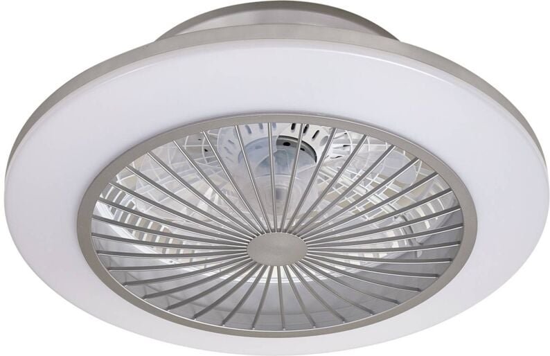 Deckenventilator mit Lampe 'Mamuti' aus Aluminium dimmbar mit Fernbedienung für Wohnzimmer & Esszimmer von Lindby