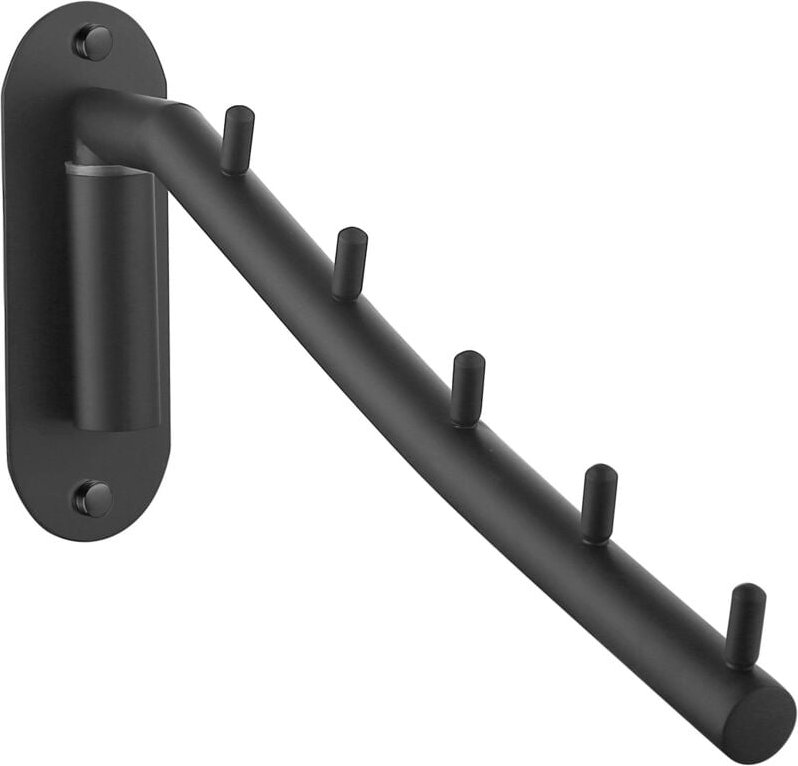 2er-Pack Bademantelhaken aus Edelstahl mit Schwenkarm, für Waschküchen, Schlafzimmer, schwarz - Lntyq