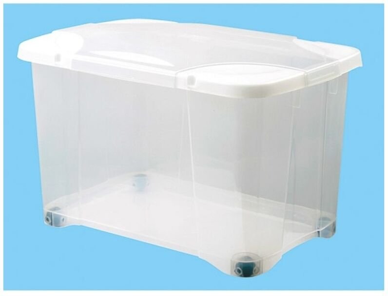 Koffer Clip Box 40l Natur Holzrollen Abdeckung Naturel