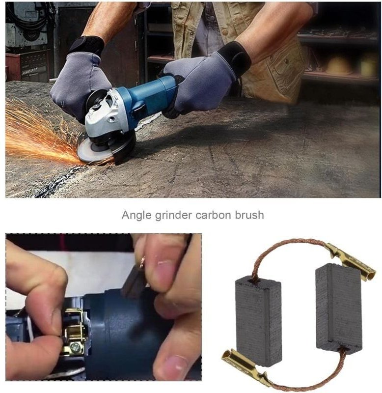 20 Kohlebürsten für Winkelschleifer, kompatibel mit Bosch, Ersatzteil für die Reparatur von Elektrowerkzeugen, 15 x 8 x ...