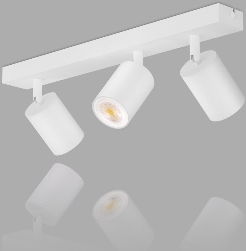 GBLY Deckenleuchte 3 Flammig Deckenlampe Weiss - Deckenstrahler GU10 Modern Deckenspot Küchelampe Schwenkbar 350° MAX.25...