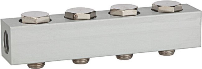 Versorgungsleiste für Wegeventile, mit 4 Ventilpositionen, g 1/4 - Riegler
