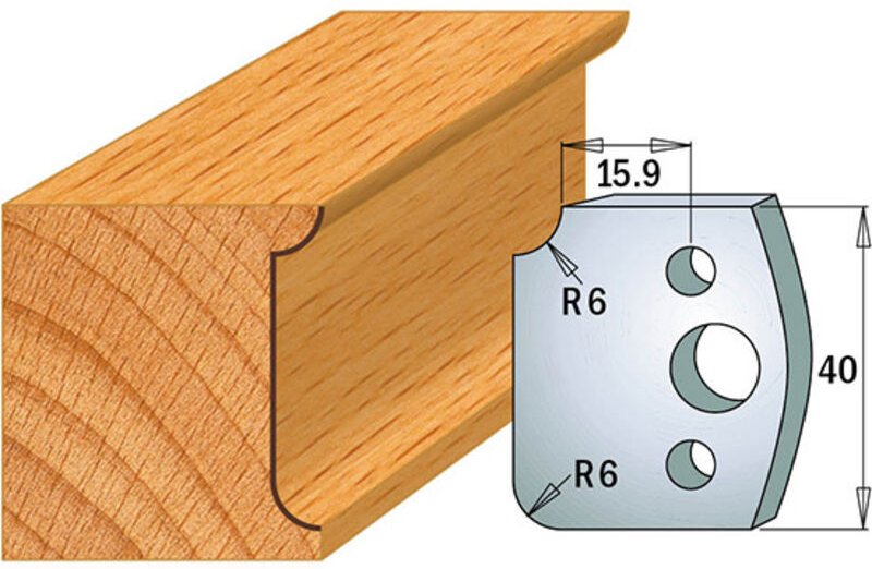 690.173 MESSERPAAR SP 40x4mm MIT KONKAV-KONVEX RADIUS R6mm