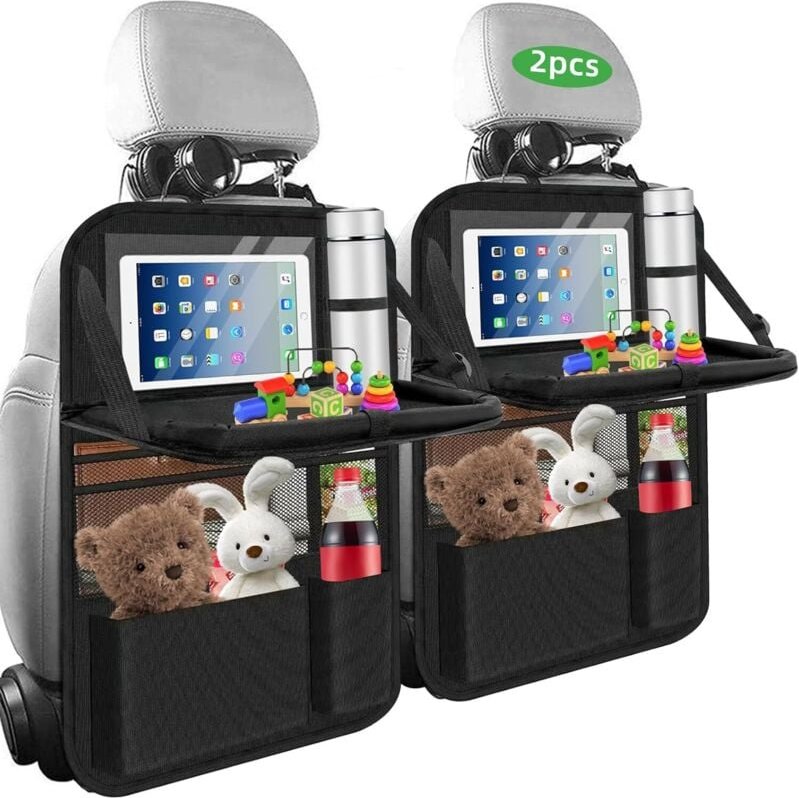 Autositz-Rückenlehnenschutz, Kindersitzschutz, Kinder-Auto-Organizer, wasserdichte Autositzaufbewahrung mit Reisetablett...