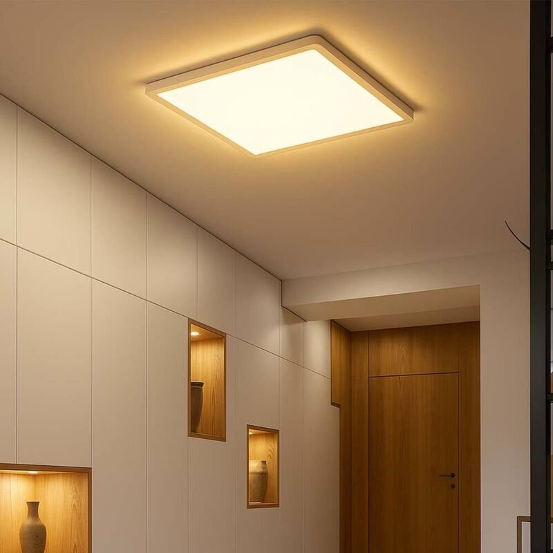 Globo - Deckenleuchte Badezimmer Lampe led Deckenlampe IP44 led Panel, 3 Stufen über Wandschalter, Backlight, weiß, 18W ...