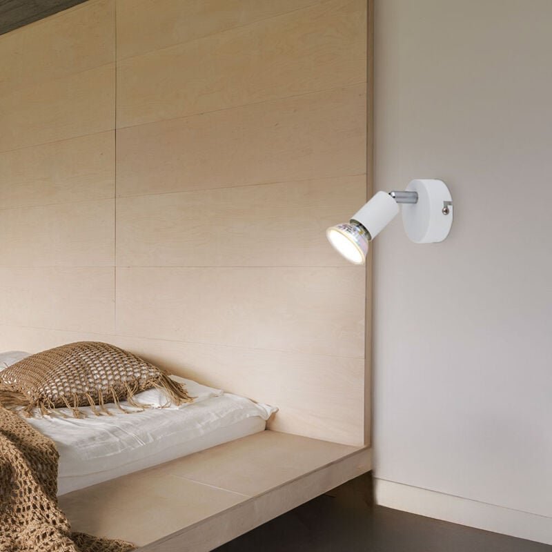 Wandlampe Wandleuchte Spotlampe weiß Wohnzimmerlampe verstellbar h 8,5cm