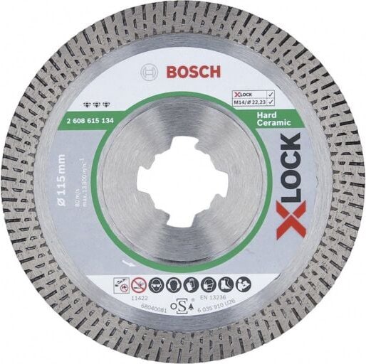 Bosch - x-lock Diamanttrennscheibe Best for Hard Ceramic 115 x 22,23 x 1,4 x 10 mm - 2608615134