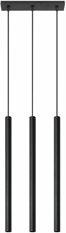 Pendelleuchte 3-flammig Metall Hängelampe Esszimmer Design Pendelleuchte 3 flammig schwarz, aus Stahl, 3x G9, LxBxH 30x8...