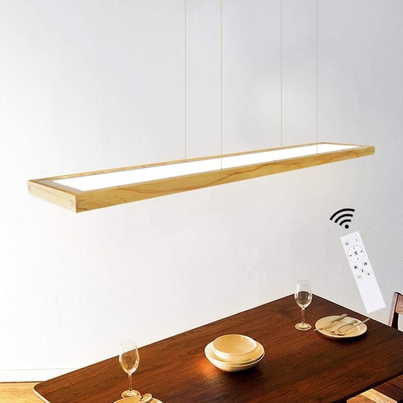 Gbly - led Pendelleuchte Esstisch Hängelampe Holz Dimmbar Hängeleuchte 40W mit Fernbedienung Esstischlampe Modern Küche ...