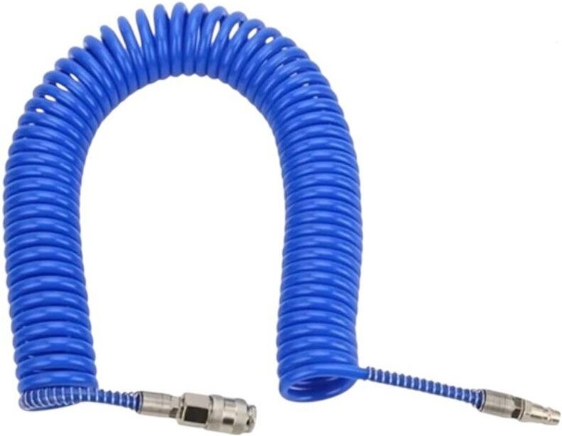 Spiralschlauch für Kompressor 10 m PE 8x12 mm - Pneumatikschlauch mit Schnellkupplungen