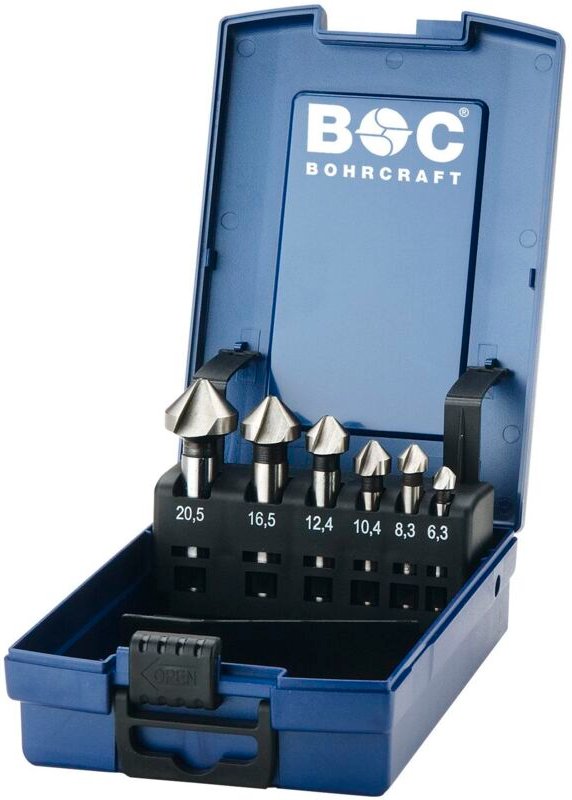 Bohrcraft - Kegelsenker-Satz DIN335C Z=3 90 Grad hss 6-teilig i.Kunststoffkassette