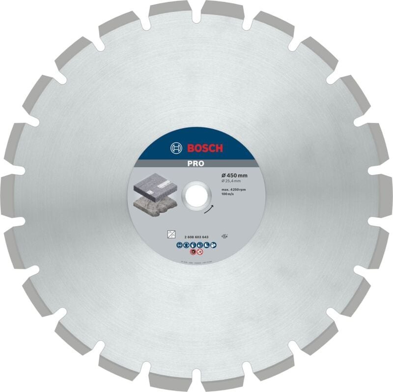 Bosch - pro Asphalt Diamanttrennscheibe, 450 x 25,4 mm