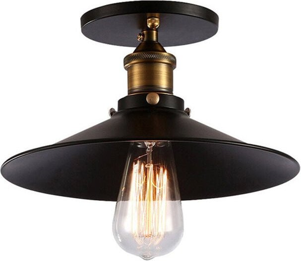 Axhup - Pendelleuchte Retro Hängelampe 22cm Kronleuchter Lampe E27 Fassung für Loft Wohnzimmer Esszimmer Schwarz
