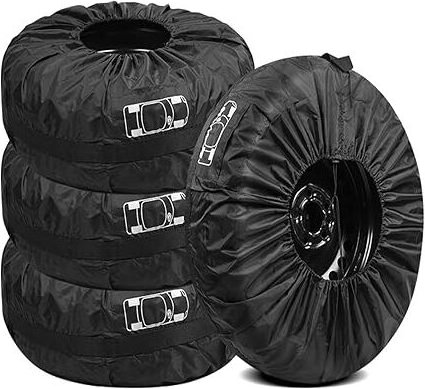 Lntyq 4er Set Auto-Radreifenabdeckungen, Autoreifenabdeckung, wasserdichter Schutz vor Schnee und Sonne für 13-18 Zoll R...