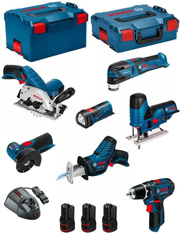 Thumbnail - Bosch - Kit 12V BMK7-28AD3 (gsr 12V-15+GKS 12V-26+GWS 12V-76+GST 12V-70+GOP 12V-28+GSA 12V-14+GLI 12V-80+3 x 2,0Ah+GAL12...