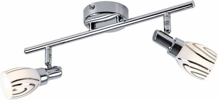 Deckenleuchte 2 Flammig Deckenstrahler schwenkbar Wohnzimmerleuchte Decke 2 Strahler, chrom Metall, 2x G9, LxBxH 36,5x8,...