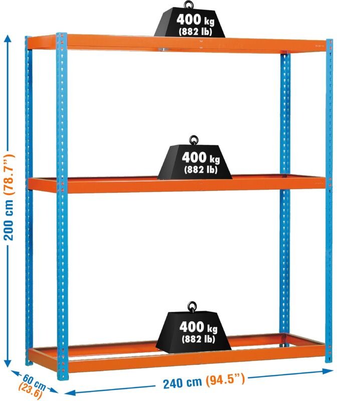 Simonrack Organisationsregal Blau Orange ohne Schrauben, einfach zu montieren