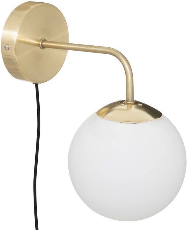 Wandleuchte Kugel aus Glas DRIS, golden, Ø 15 cm