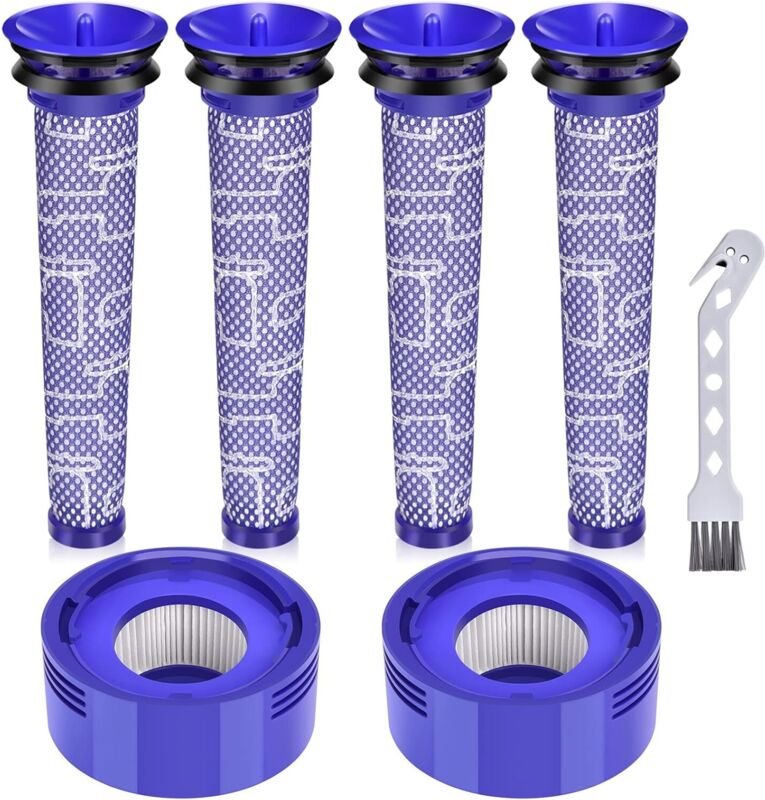 Dyson V8 Ersatzfilter-Set: kompatibel mit V8 Absolute/Animal & V7 Motorhead, inkl. 2 HEPA-Nachfilter, 4 Vorfilter & Bürs...