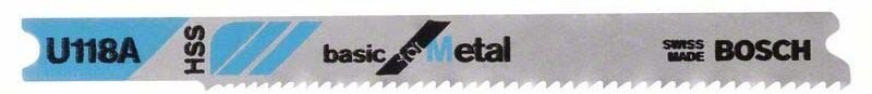Bosch - 3x Stichsägeblatt u 118 a Basic for Metal - 2608631511