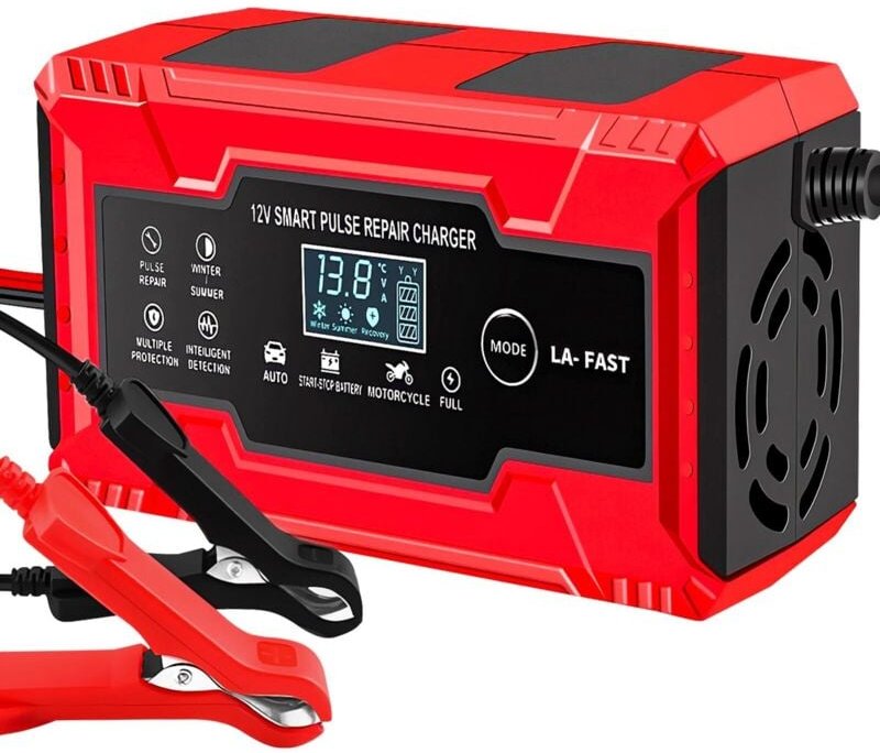 Intelligentes Batterieladegerät, 12 V/24 V, 6 A, Erhaltungsladegerät und automatische Reparaturfunktion, für Blei-Säure-...