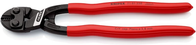 KNIPEX 71 01 250 CoBolt® XL Kompakt-Bolzenschneider mit Kunststoff überzogen schwarz atramentiert 250 mm