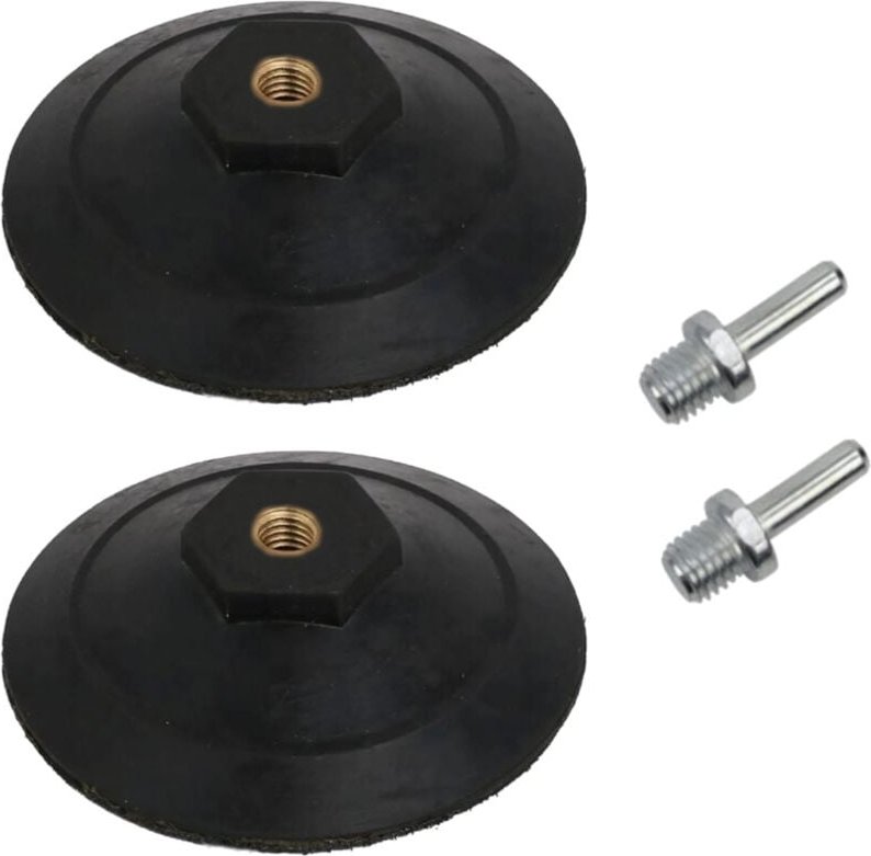 2x Trade-Shop Klett Haftteller / Schleifteller / Aufnahmeteller 100mm Durchmesser für Schleifscheiben, Schleifpads, Poli...