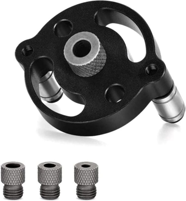 3-Loch-Bohrer-Locator, gerader Stempel, Bohrlehre, Positionierungswerkzeug für die Holzbearbeitung, verstellbare Bohrfüh...