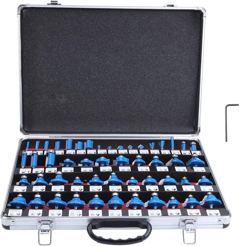 50-teiliges Fräser-Bit-Set, 1/4-Zoll-Fräser-Bit-Set mit Wolframkarbid-Schaftspitze für die Holzbearbeitung für elektrisc...